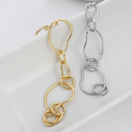 2402BR0027  / Thick Metal Link Chain Bracelet（Gold）
