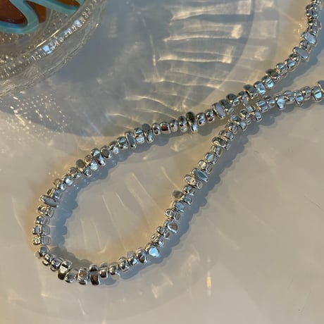 2311NC0209 / Metal beads chain Necklace（Silver）