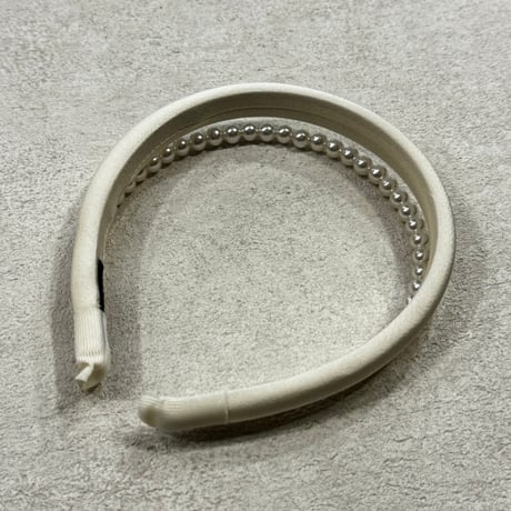 2409HA0079 / Doublu line Pearl headband（Ivory）