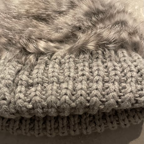 2502HW0073(S) / Rabbit fur volume hat（Gray）