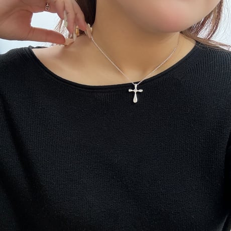 2407NC0254 / Volume Cross Design necklace (Silver)