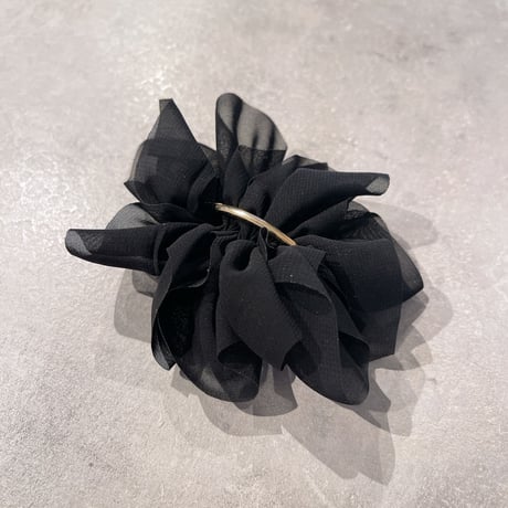 2304HA0018 /  Flower chiffon hair clip（Black）