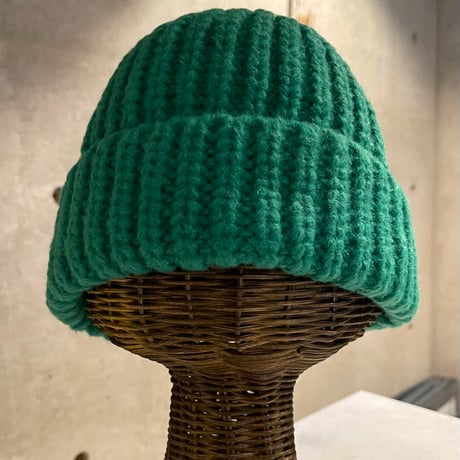 SEL251110BN(S) / Handmade Knit Beanie Hat（Green）