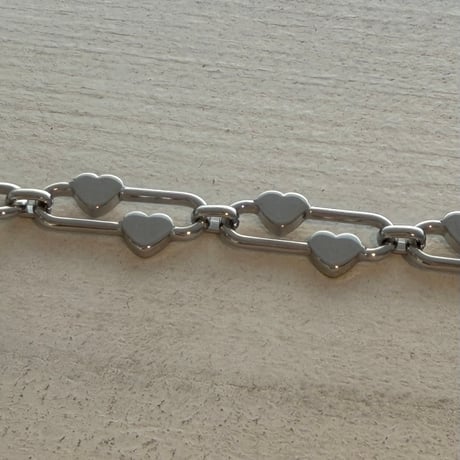 2605BR0131 / Heart circle chain Bracelet（Silver）
