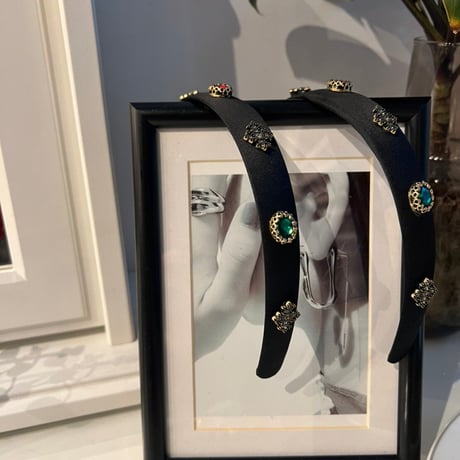 Bijou headband（Check）/ HA-034