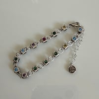 2604BR0121 / Cube color stone Bracelet（Silver）