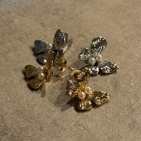 2503PR0768 / mini butterfly  pearl Pierce（Silver）