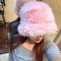 2409HW0050 (S)/ Volume Fur Hat（Pink）