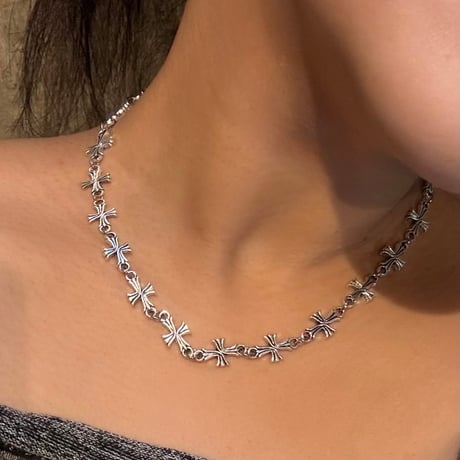 2510NC0363 /  Cross chain Necklace（Silver）