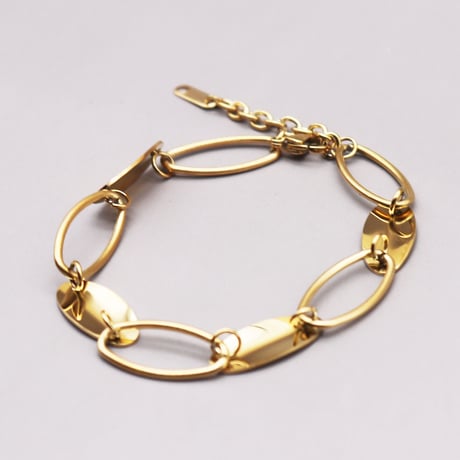 Geometry Oval Hand Chain Bracelet（Gold）/ 2109_BR097