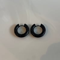 24506PR0792#B  / Stainless hoop pierce / 5mm 2.2cm（Black）