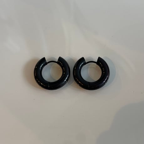24506PR0792#B  / Stainless hoop pierce / 5mm 2.2cm（Black）