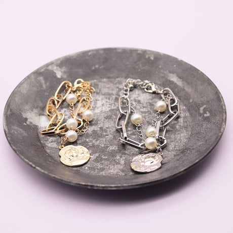 Coin Chine Pearl Combination  Bracelet（Gold）/ BR-049