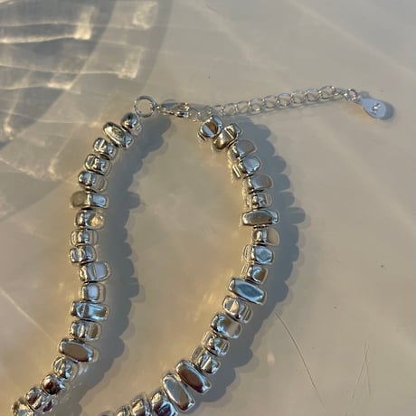 2311NC0209 / Metal beads chain Necklace（Silver）