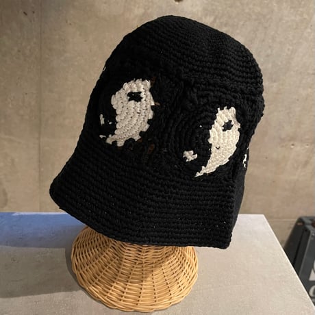 2504HW0085(S) / Yin Yang knit bucket hat（Black）