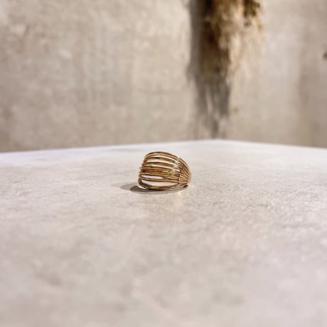 Layer curve line ring（Gold） / 2210-RG0215