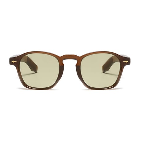 【 Select 】Vintage Retro Square Decoration Design Sunglasses (Brown)