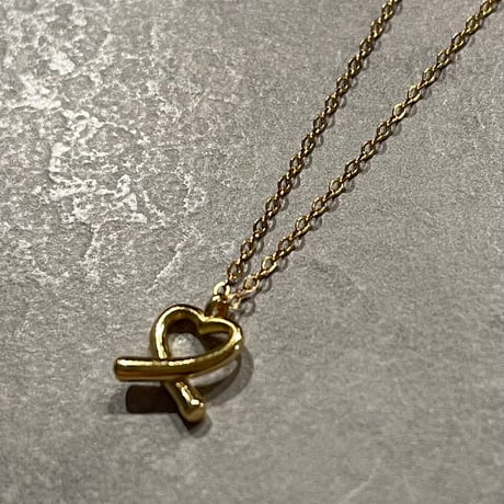 2502NC0288 / Twist mini heart Necklace（Gold）