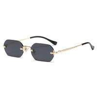 【 Select 】Gothic Rimless Sunglasses (Gold/Smoke)