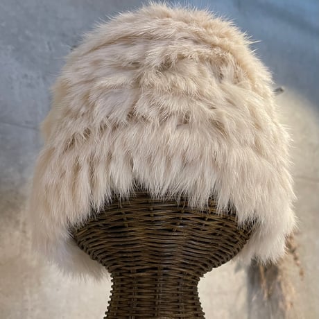 2502HW0073(S) / Rabbit fur volume hat（Ivory）