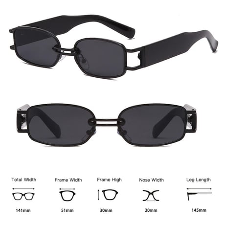 【 Select 】 IM22SG034 / Metal Combination Rectangle Sunglasses (Gold/Green)