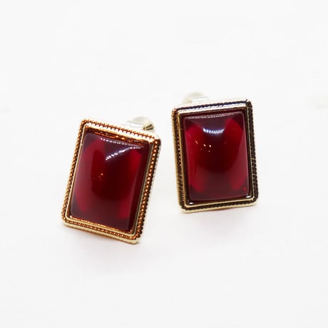 Square classical Earrings（RED）/  ER-029