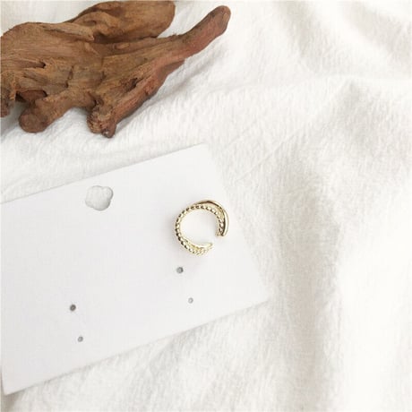 Metal Geometry Double Line  Earcuff （Gold） / EC076