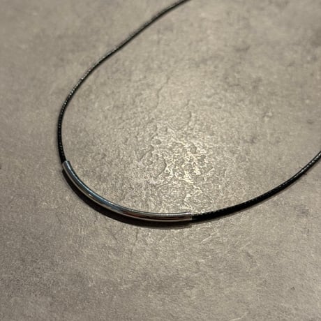 2503NC0328／ simplemetal fake leather choker（silver)
