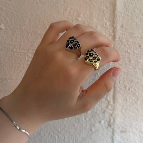 2606RG0805 / Leopard heart ring（Gold）
