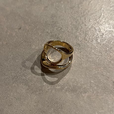 2311RG0334 / Circle layer wave line ring（Gold）