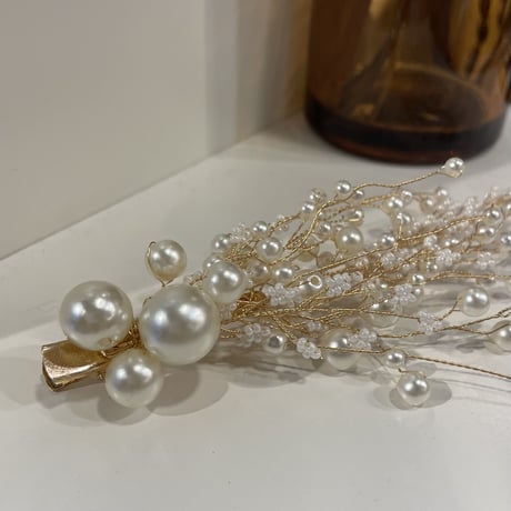 Pearl Mini Flower Hair clip（Pearl）／HA_142