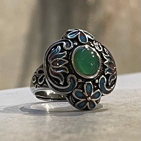 2507RG0666 / Antique stone ring（Silver）