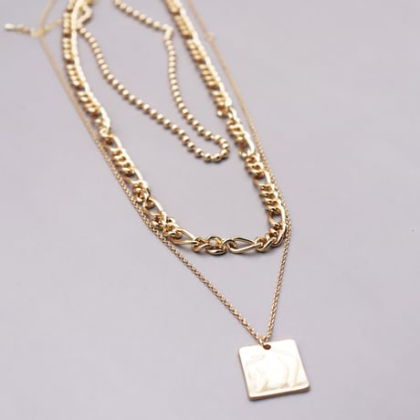 3set  layered chain necklace（Gold #1）/ 2111-NC121