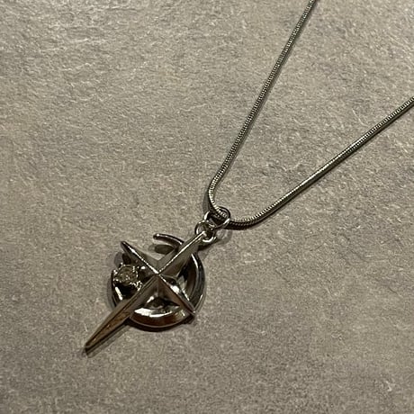 2510NC0364 / Cross stone Necklace（Silver）