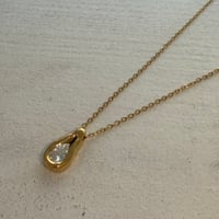 2605NC0391 / Drop stone Necklace（Gold）