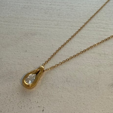 2605NC0391 / Drop stone Necklace（Gold）