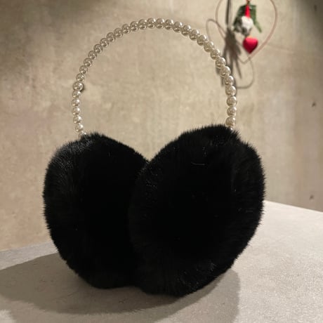 2412GS030(S)/ Pearl band fur ear muffler（Black）
