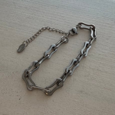 2605BR0129 / Wave connect chain Bracelet（Silver）