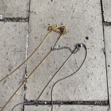 Metal tube bar chain necklace（Gold）/ 2201-NC122