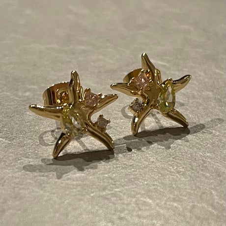 2412PR0737 / Star motif stone Pierce（Gold）