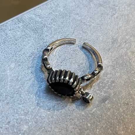 2510RG0686 / Drop stone charm Ring（Silver）