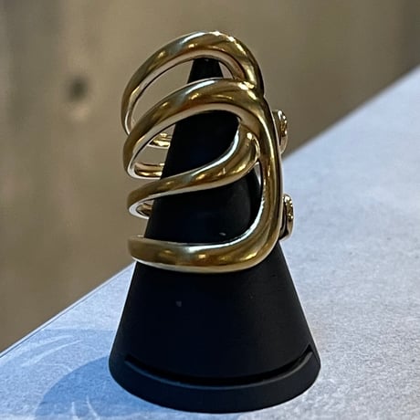 2509RG0680/ Long Line Wave Ring（Gold）