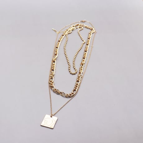 3set  layered chain necklace（Gold #1）/ 2111-NC121