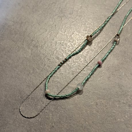 2503NC0324／  double stacking  necklace（Green）