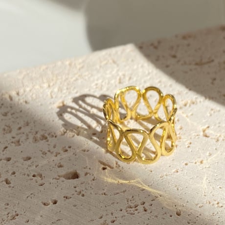 Weave open design Ring （Gold）   /  2201_RG0158