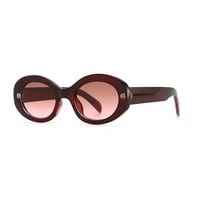 【 Select 】Vintage Oval High Quality Design Sunglasses (Wine)