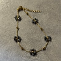 2505BR0087/ Gray beads bracelet（Gold）