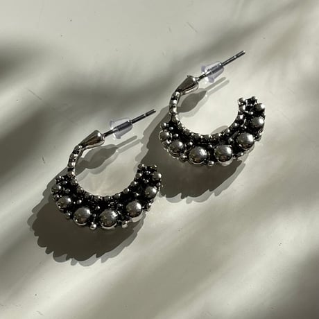 2401PR0651 / Antique design hoop Pierce #03（Silver）