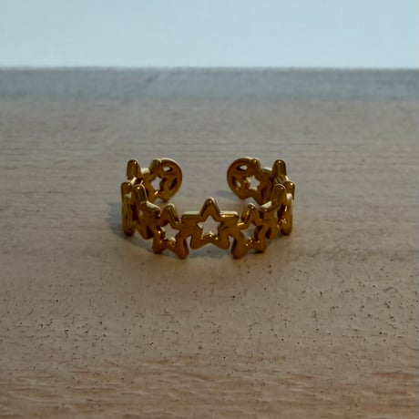 2606RG0808 / Star motif line ring（Gold）