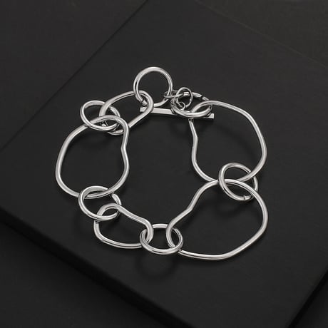2402BR0027  / Thick Metal Link Chain Bracelet（Silver）